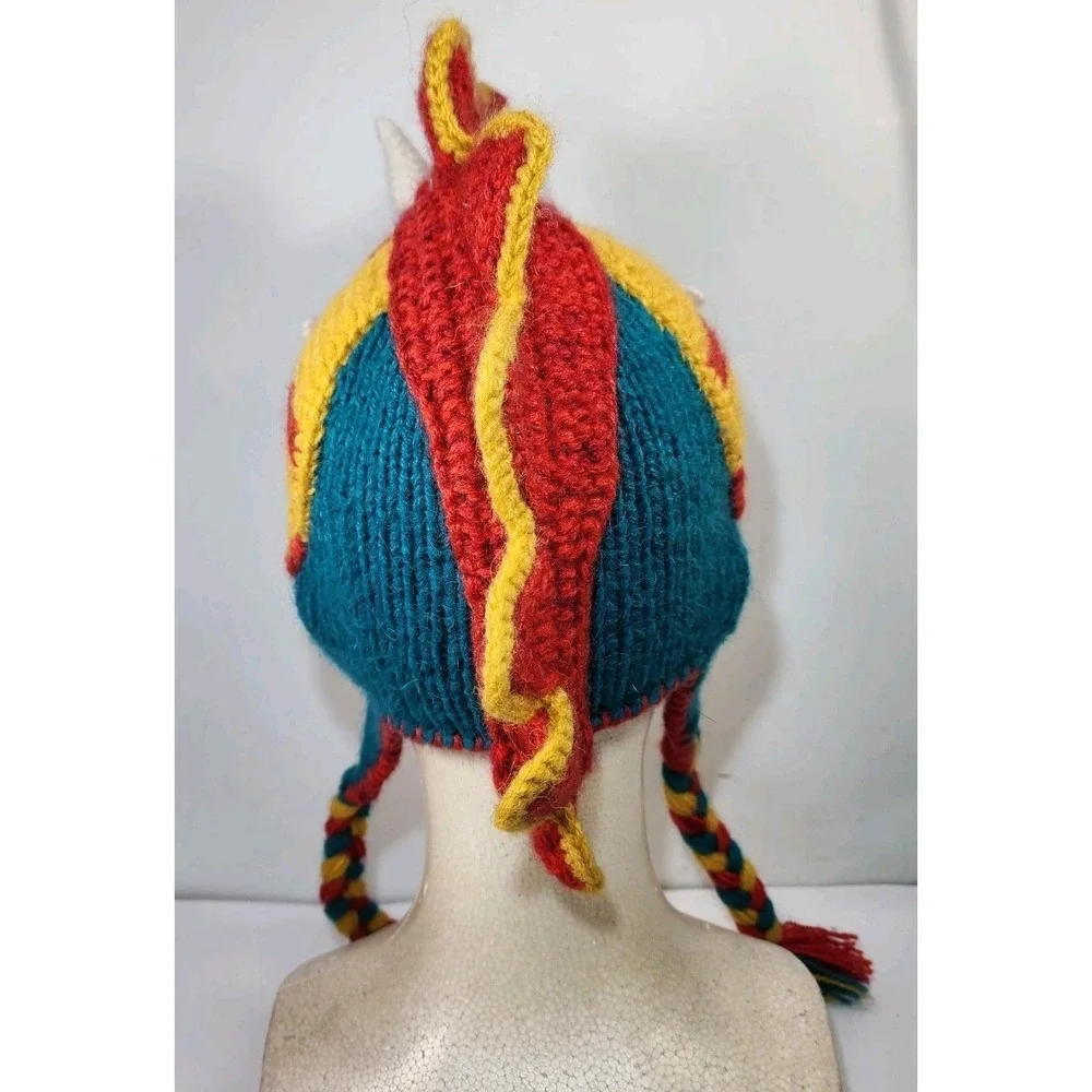 Andes‎ Gifts Hand Knit Dragon Hat Infant Toddler Alpaca Blend Winter Tie